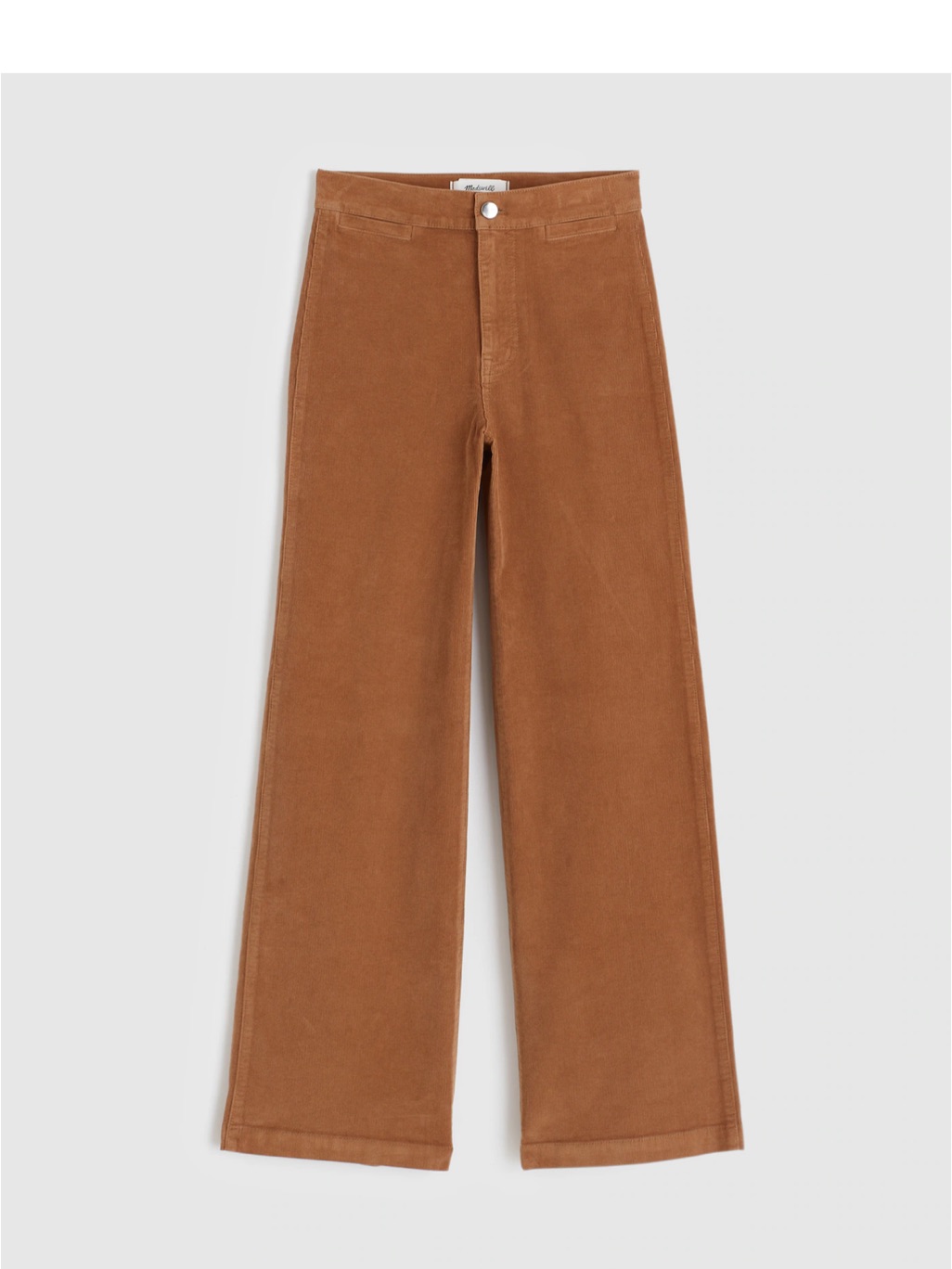 Madewell Wide Leg Corduroy Pants In Caramel Brown Super Stretch Nx207 Brand New